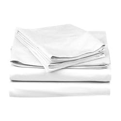 Stoa Paris Satin Bedsheets for Super King Size Bed 300TC Premium Bedsheet with 4 Pillow Covers Colour Vanilla White