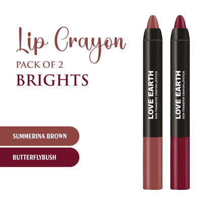Love Earth Lip Crayon Non-Transfer Lipstick - Brights