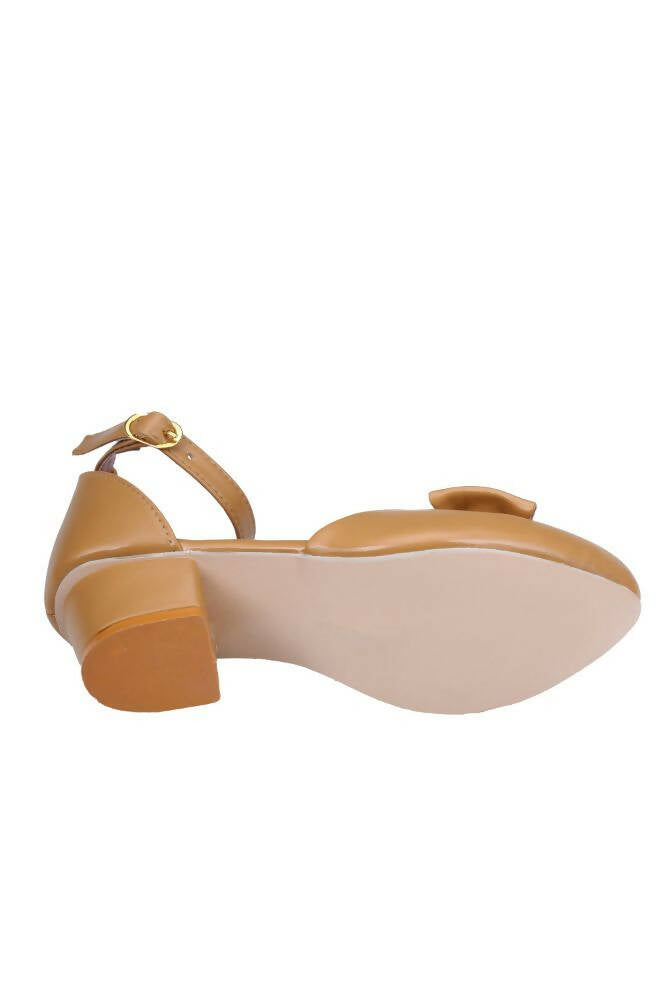 Tiny Bugs Girls Bow Embellished Ballerinas - Tan
