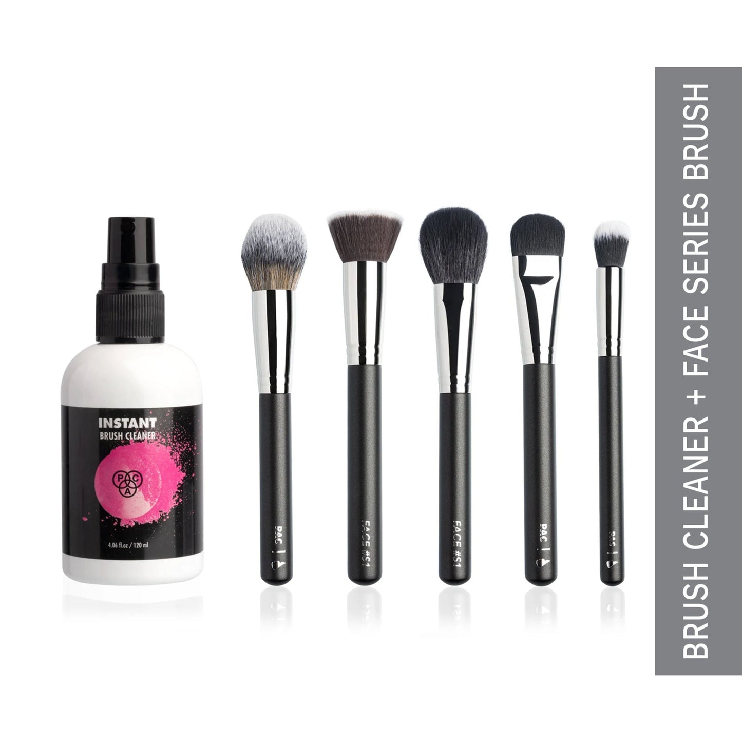 PAC Studio Face Series Brush Set (5 Brushes) with Cleaner Combo