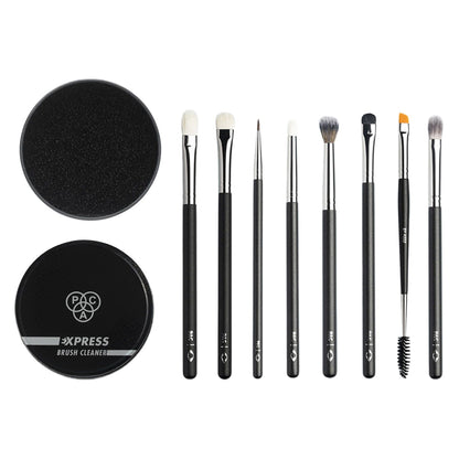 PAC Studio Eye Series Brush Set (8 Brushes) with Cleaner Combo