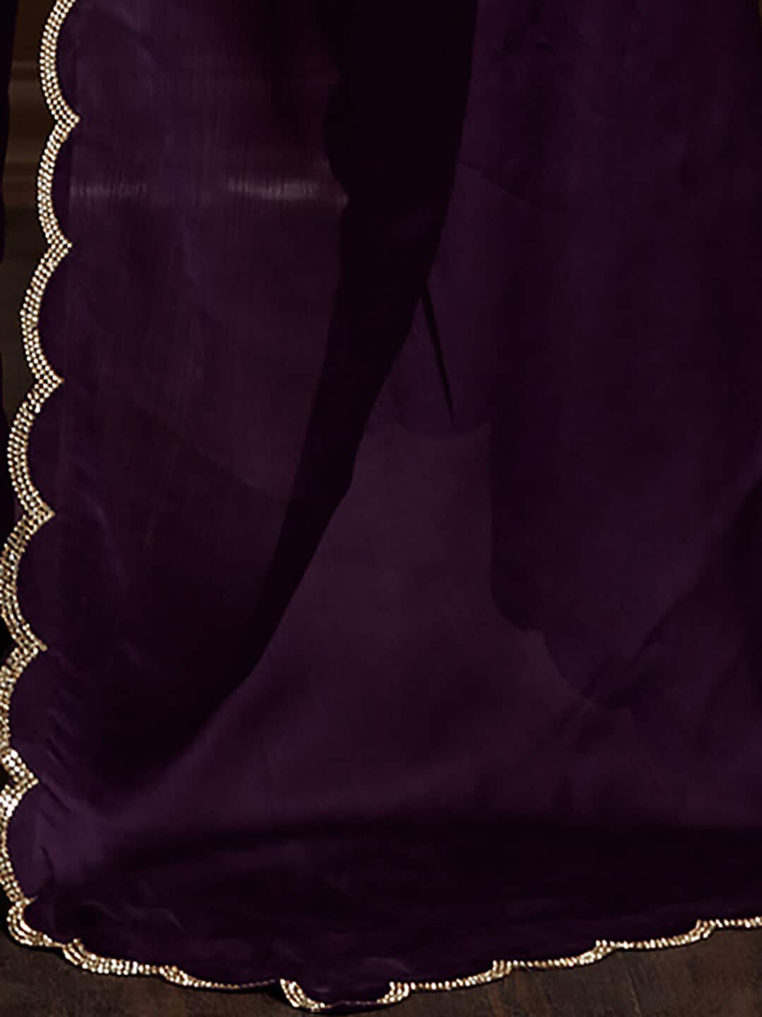 Saree Mall Embellished Border Pure Chiffon Sarees