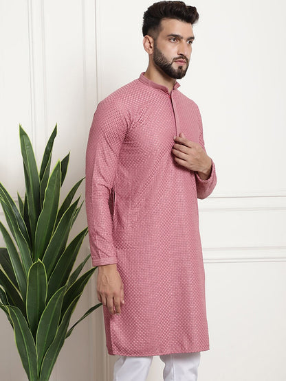 Sojanya Geometric Embroidered Thread Work Pure Cotton Straight Kurta
