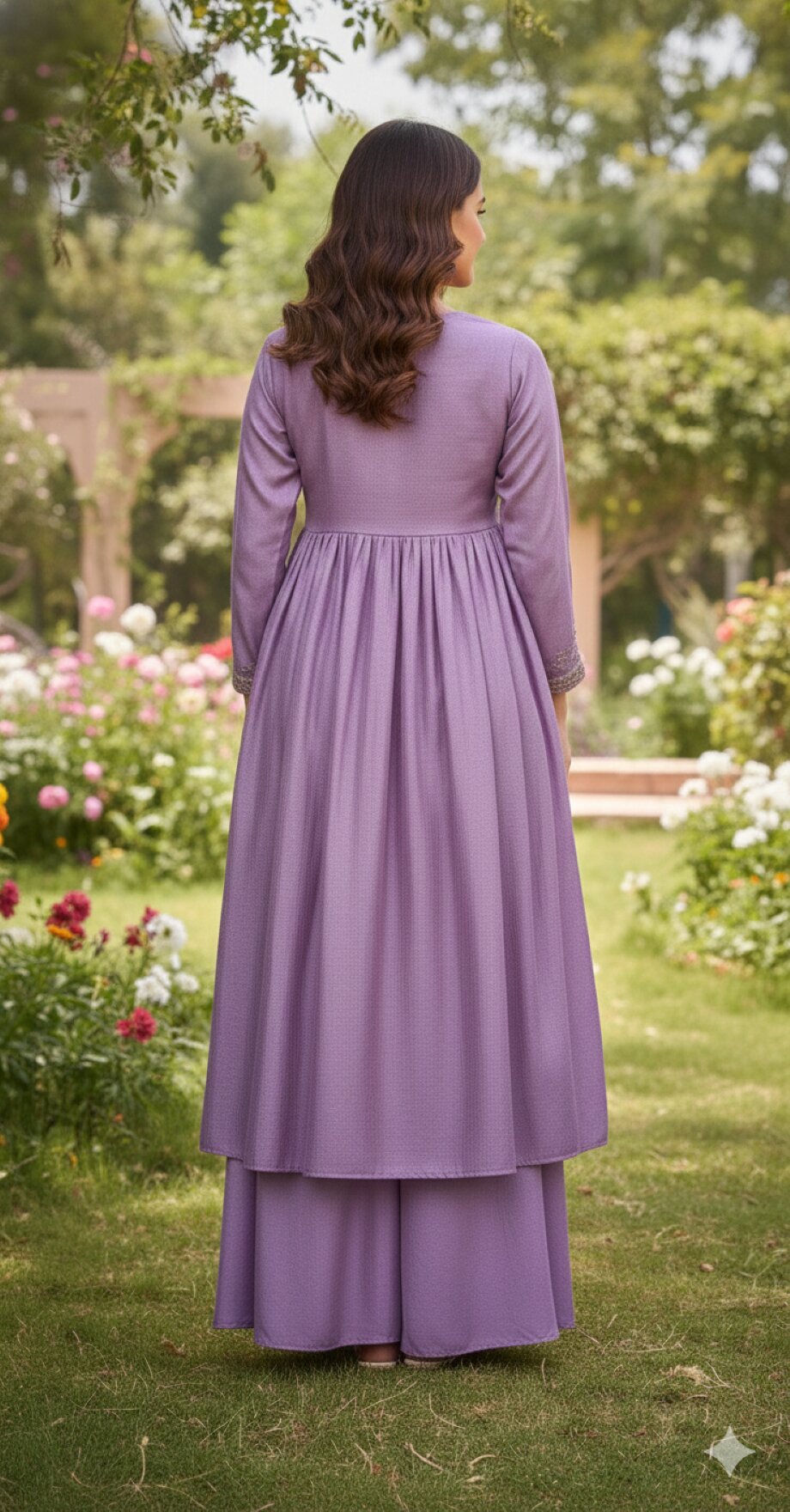 Anaita Purple Anarkali Readymade Suit with Embroidery Work