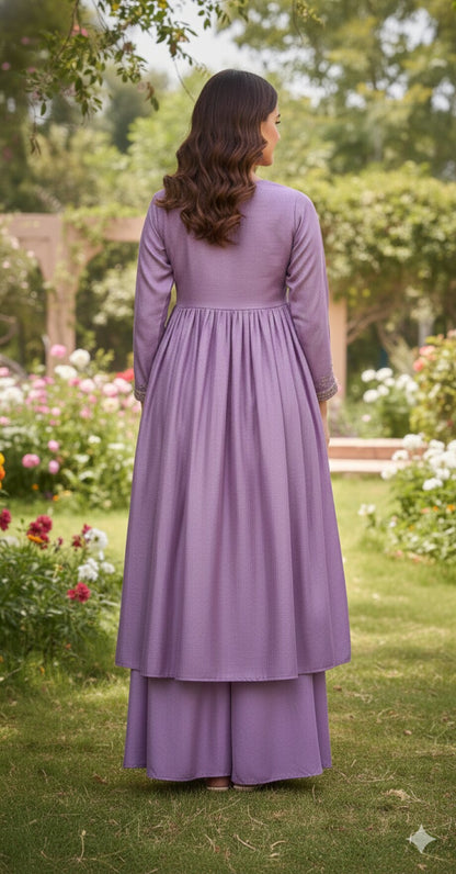 Anaita Purple Anarkali Readymade Suit with Embroidery Work
