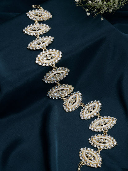 Panash Gold-Toned & White Embellished Hairband
