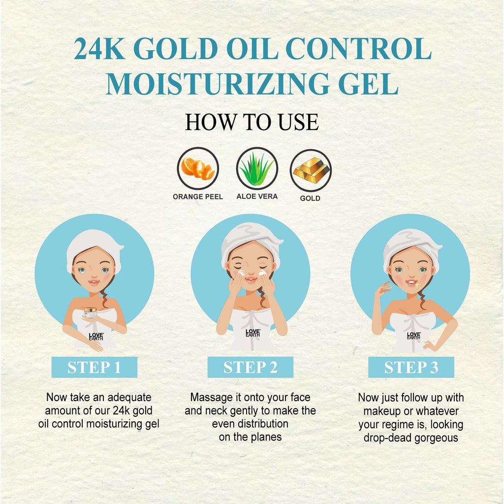 Love Earth 24K Gold Oil Control Moisturizing Gel - 50 gms