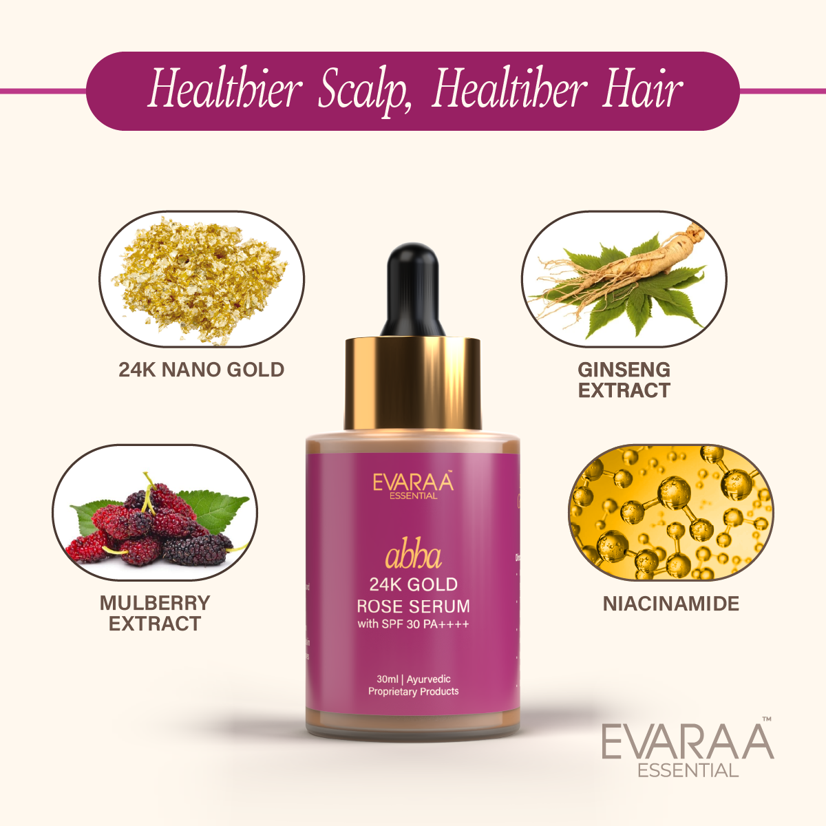 Evaraa Essential 24k Gold Rose Serum