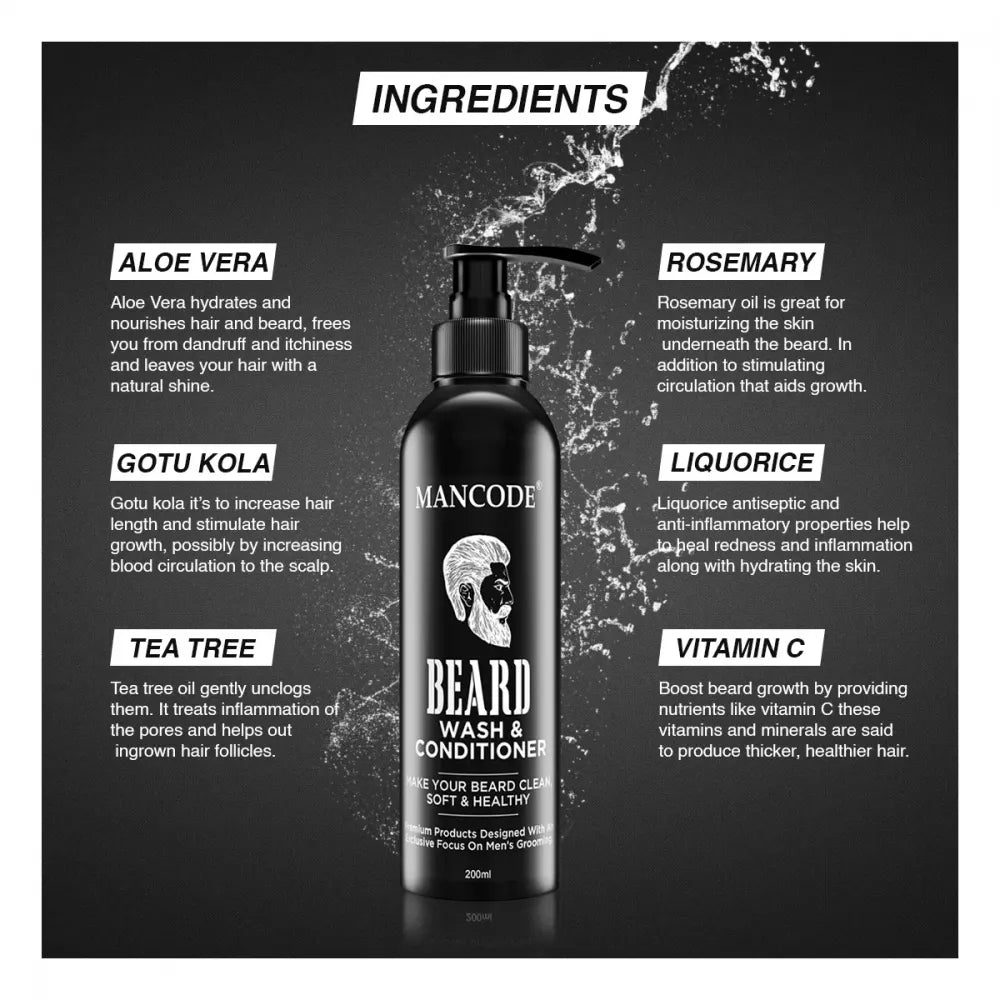 Mancode Beard Wash & Conditioner - 200 ml