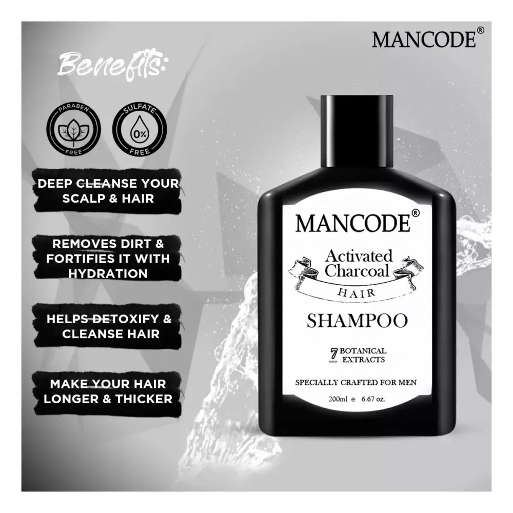 Mancode Charcoal Shampoo For Men - 200 ml