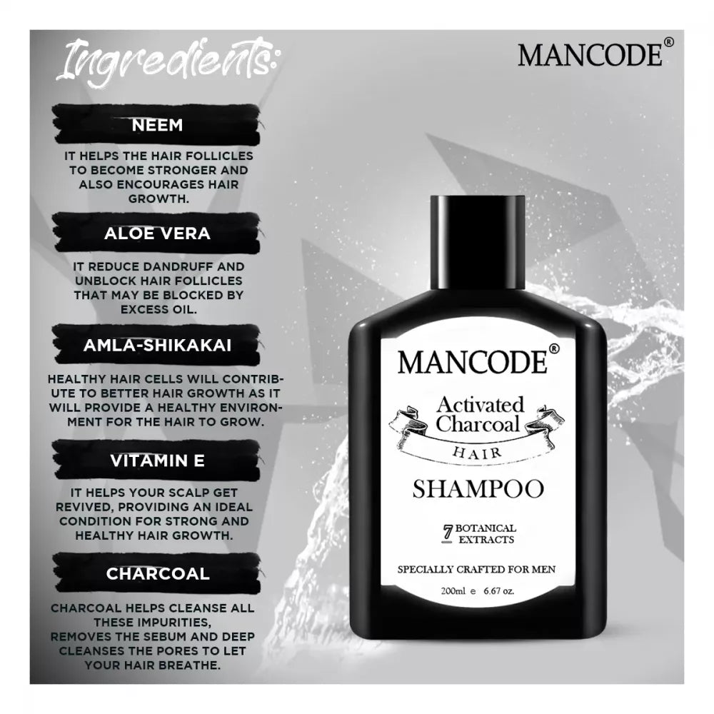 Mancode Charcoal Shampoo For Men - 200 ml