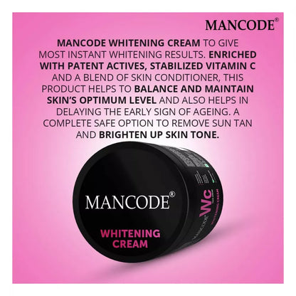 Mancode Whitening Cream - 100 gms