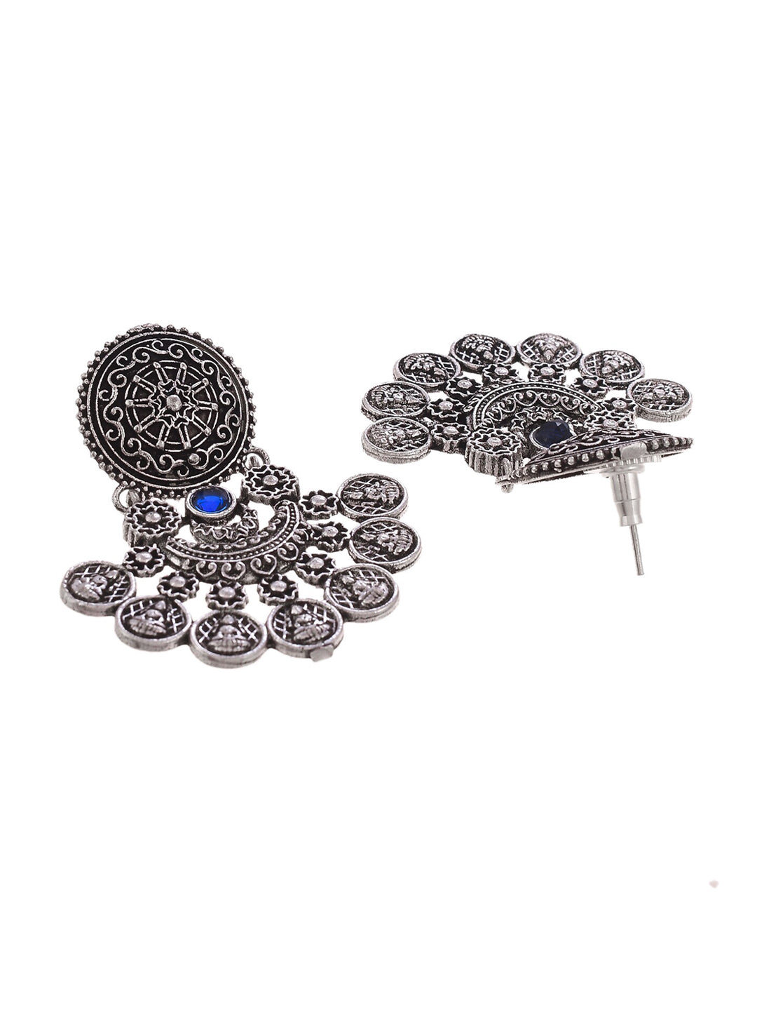Shoshaa Silver-Toned Classic Chandbalis Earrings