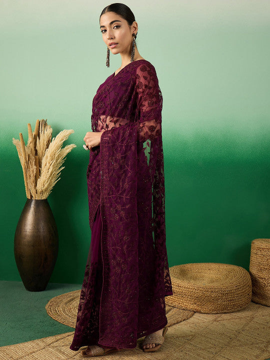 Sangria Embroidered Saree
