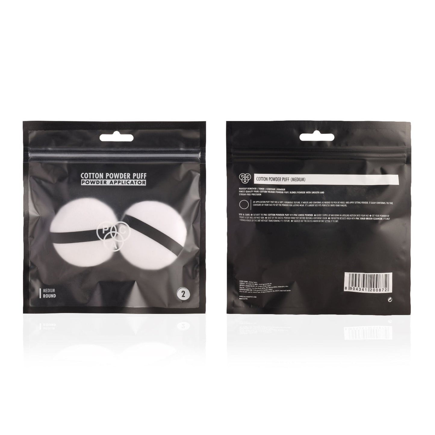 PAC Studio Medium Cotton Round Puff - White 2 Pc