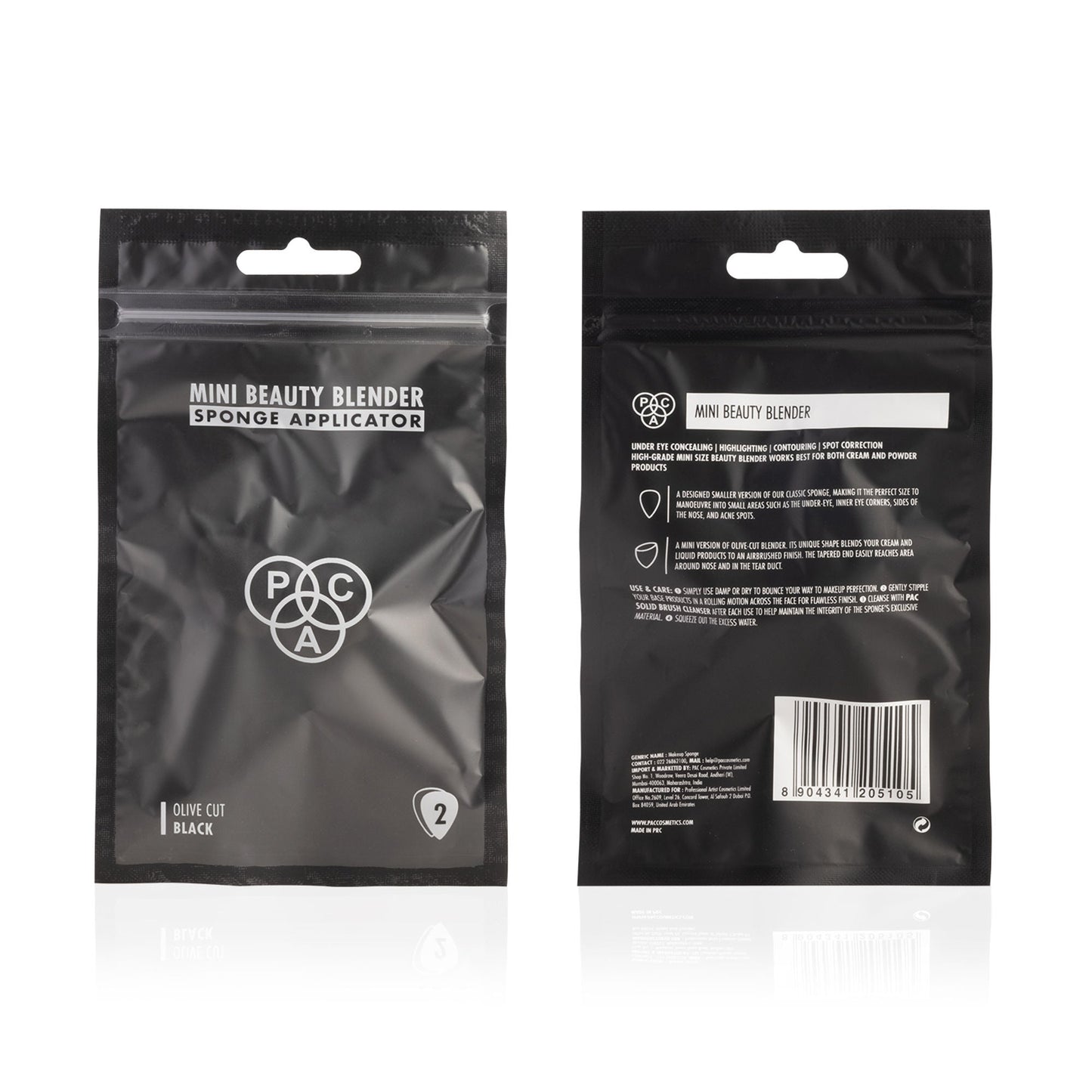 PAC Studio Mini Sponge Set Water Drop Olive Cut - Black