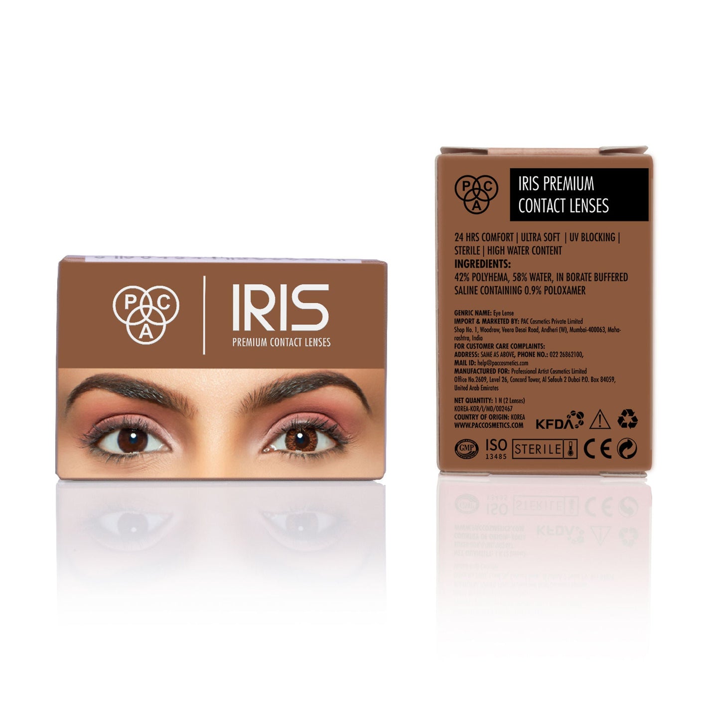 PAC Studio IRIS Premium Contact Lenses Brown - Comfortable Natural Looking, 1 Day Wear, Non-Irritating