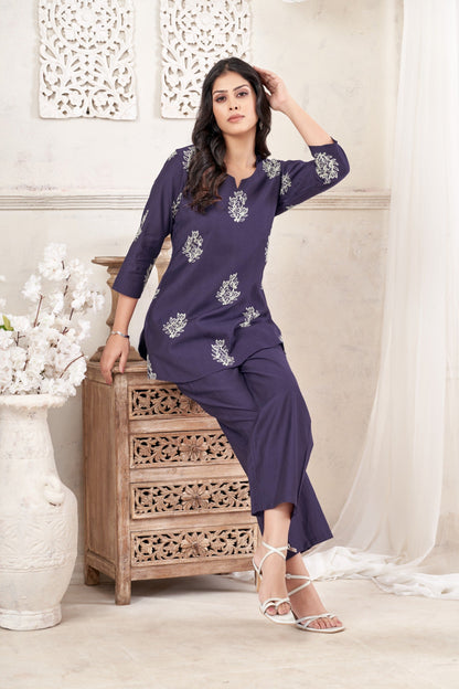 Anaita Butta Blue Stylish Readymade Co-Ords Set