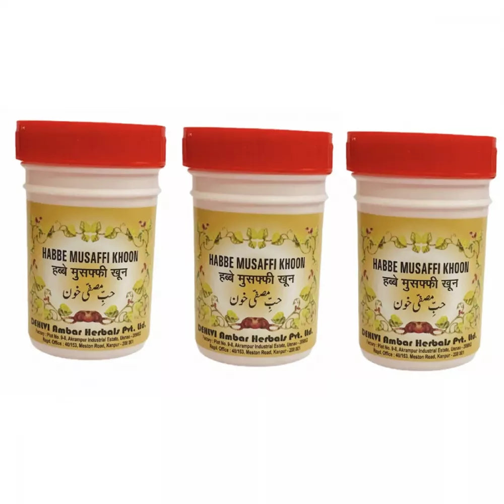 Dehlvi Ambar Habbe Musaffi Khoon - 100 Pills (Pack of 3)