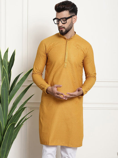 Sojanya Geometric Embroidered Thread Work Pure Cotton Straight Kurta