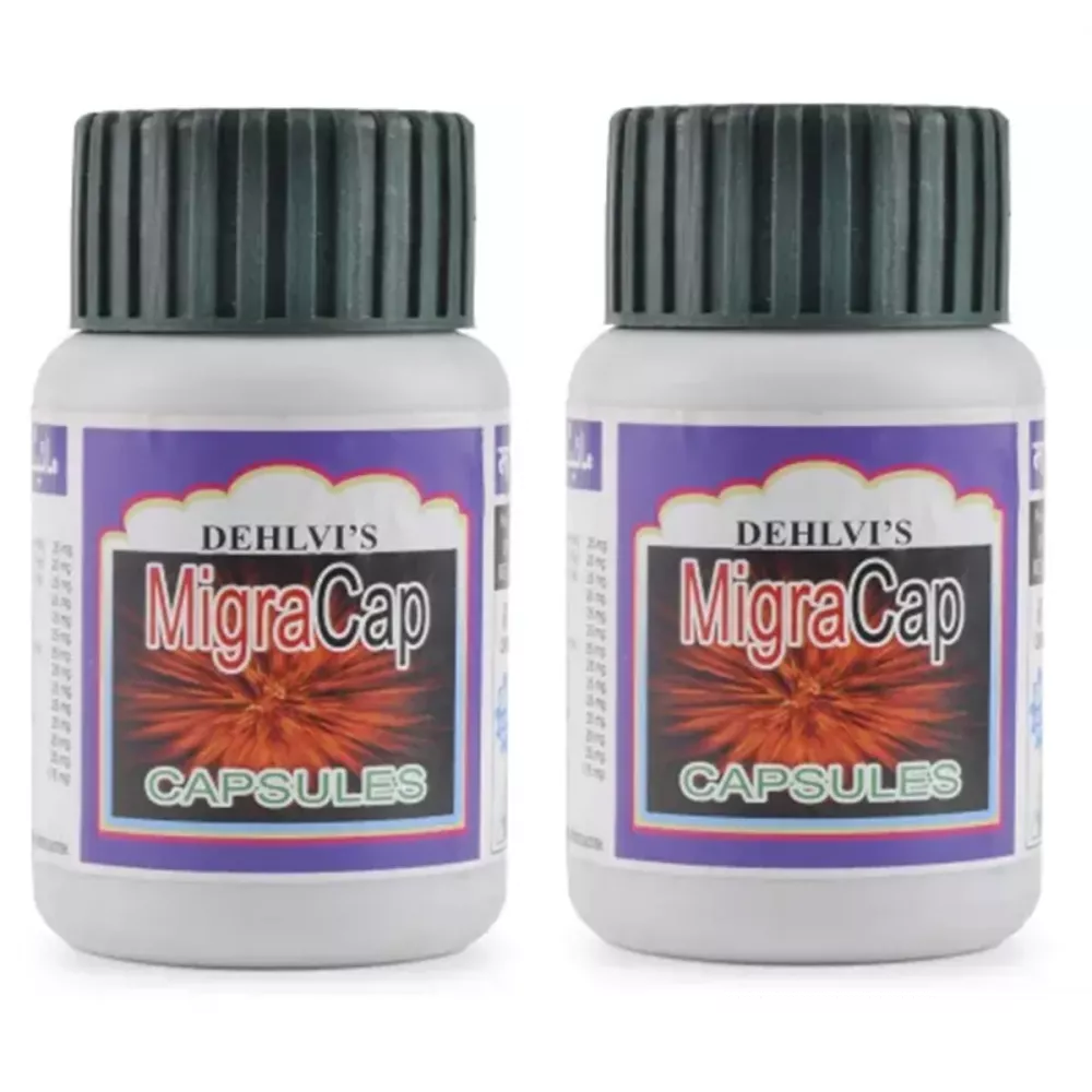 Dehlvi Migra Capsules - 60 Caps (Pack of 2)
