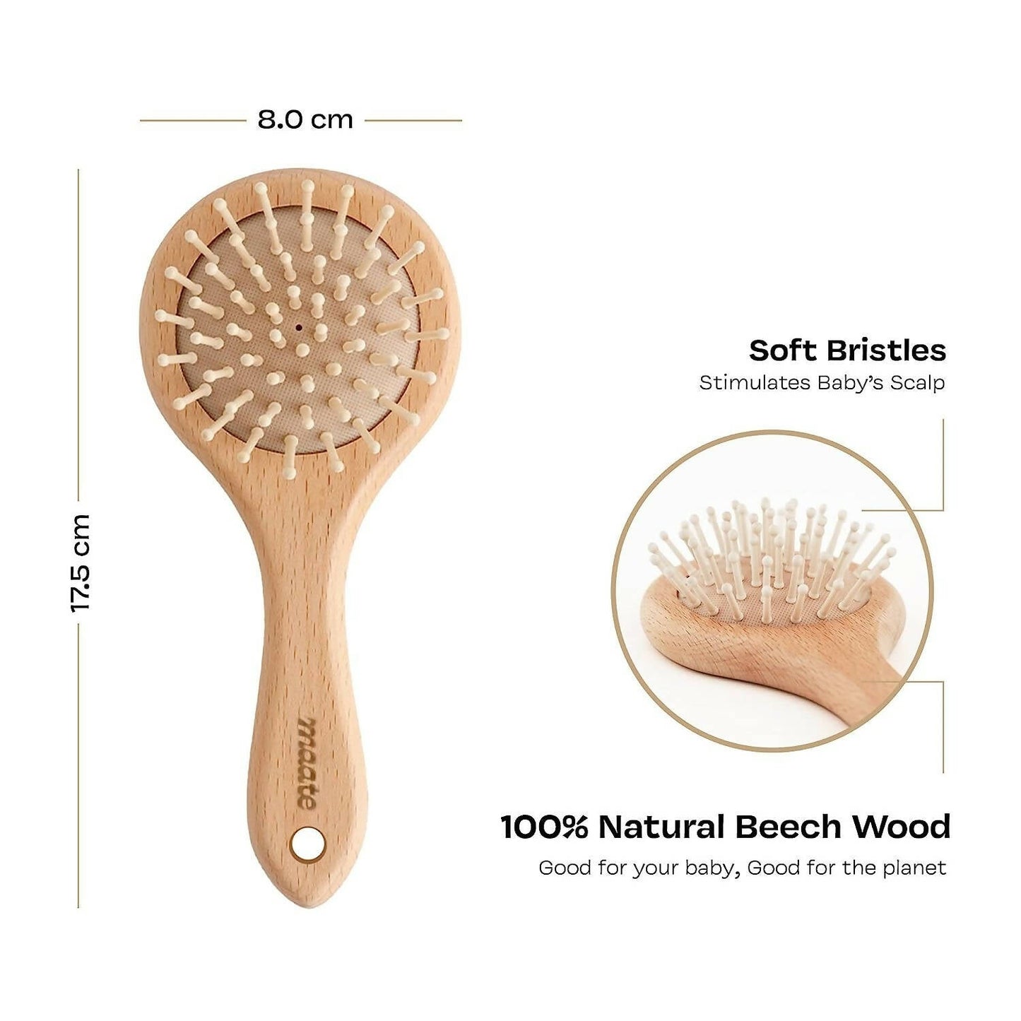 Maate Baby Wooden Comb Gift Box | Baby Wooden Hair Brush