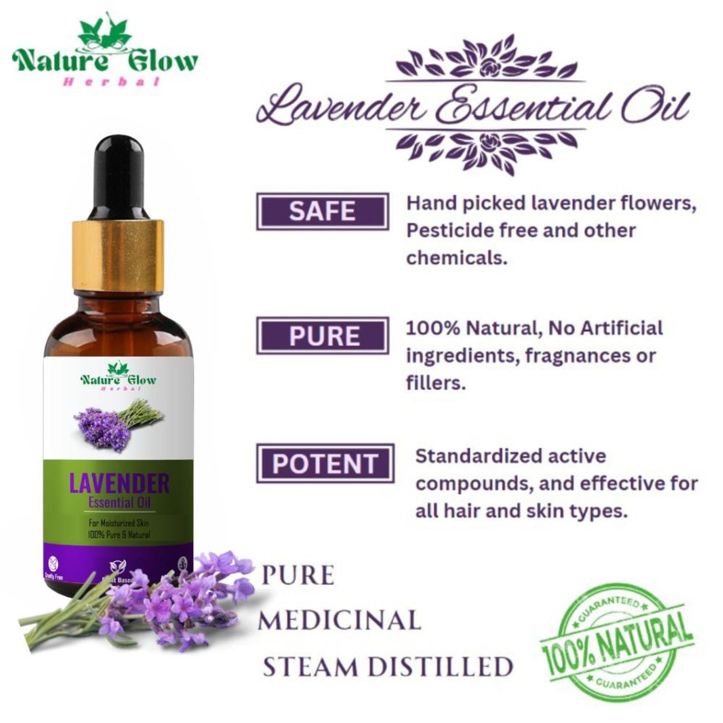 Nature Glow Herbal Lavender Essential Oil