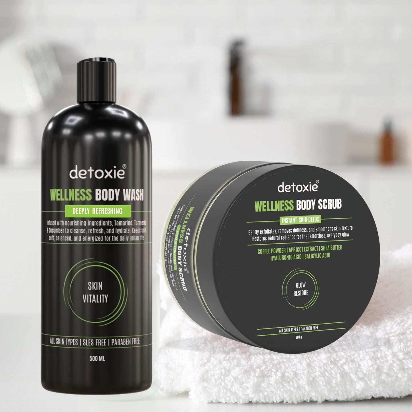 Detoxie Wellness Body Wash & Body Scrub Combo