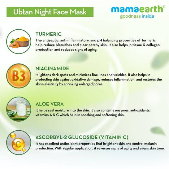 Mamaearth Ubtan Night Face Mask for Glowing Skin - 100 ml