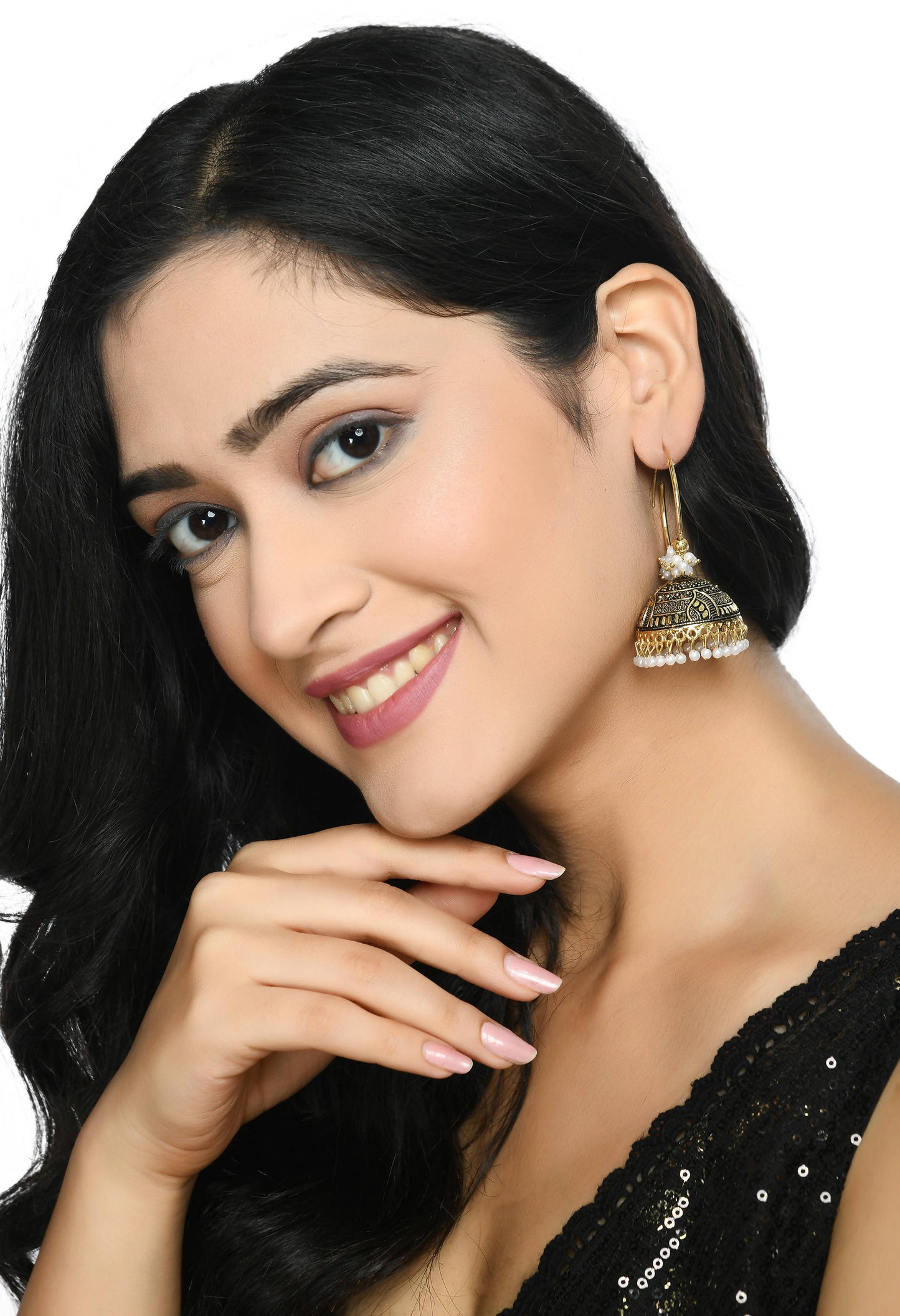 Mominos Fashion Johar Kamal Women's Latest Designer Golden Color Jhumkas