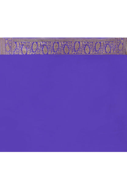 Joban Fashion Lavender Crepe Chiffon Pure Handloom Banarasi Silk Saree