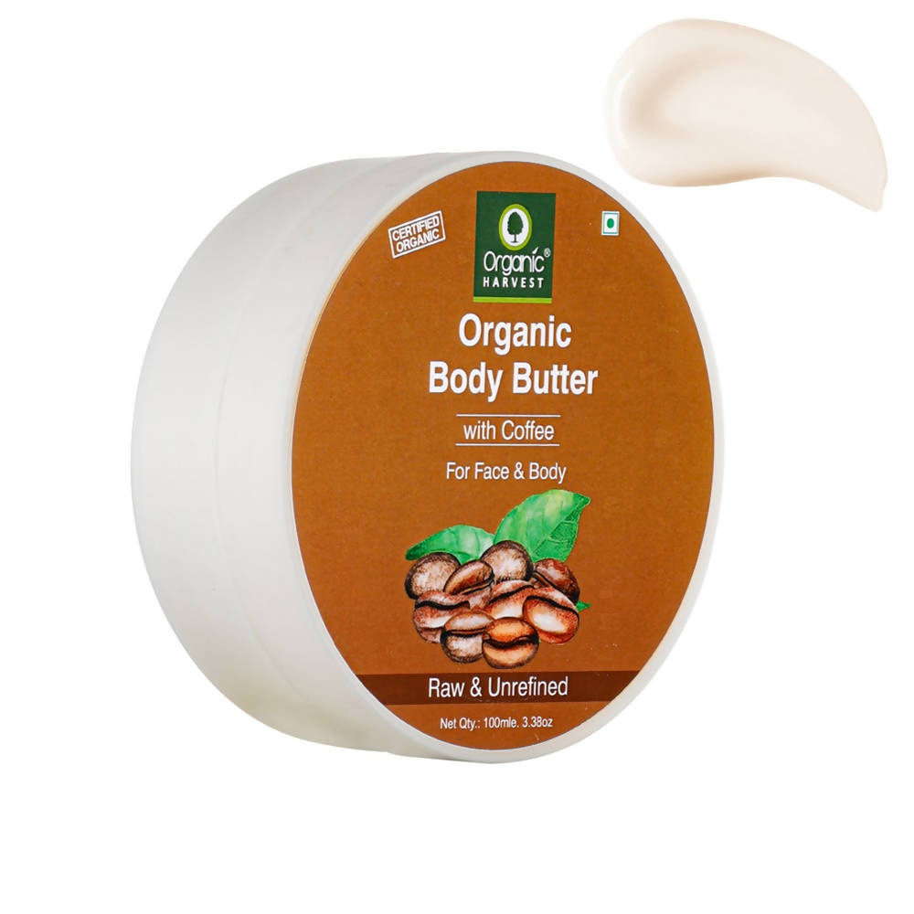 Organic Harvest Organic Body Butter With Coffee For Face & Body - 100 gms