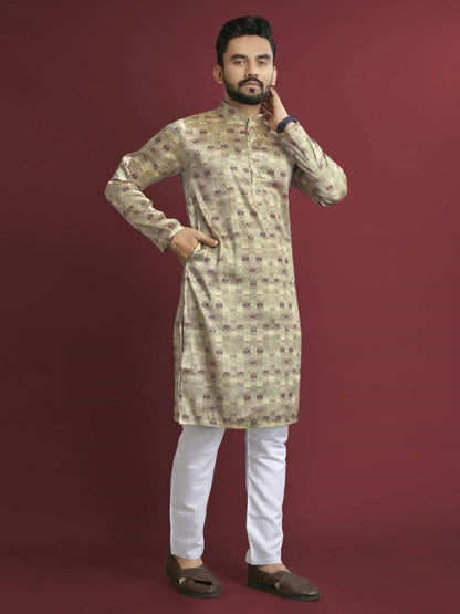 Anaita Multicolour Printed Pure Silk Straight Kurta