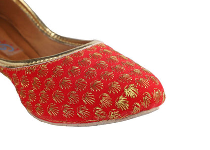 Tiny Bugs Girls Sequin Detailing Ethnic Juttis - Red