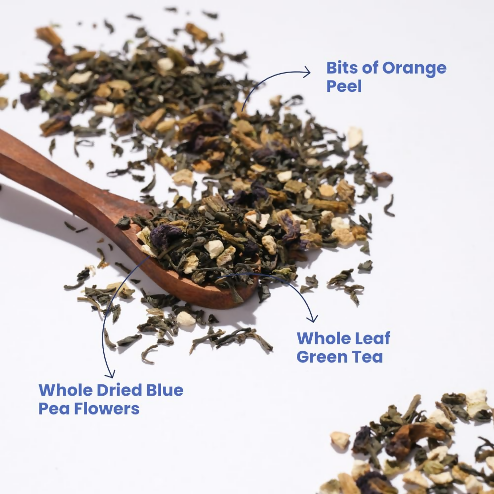 Tea Trunk Blue Pea Flowers Natural Anti-Oxidant Butterfly Pea Flower Tisane Green Tea