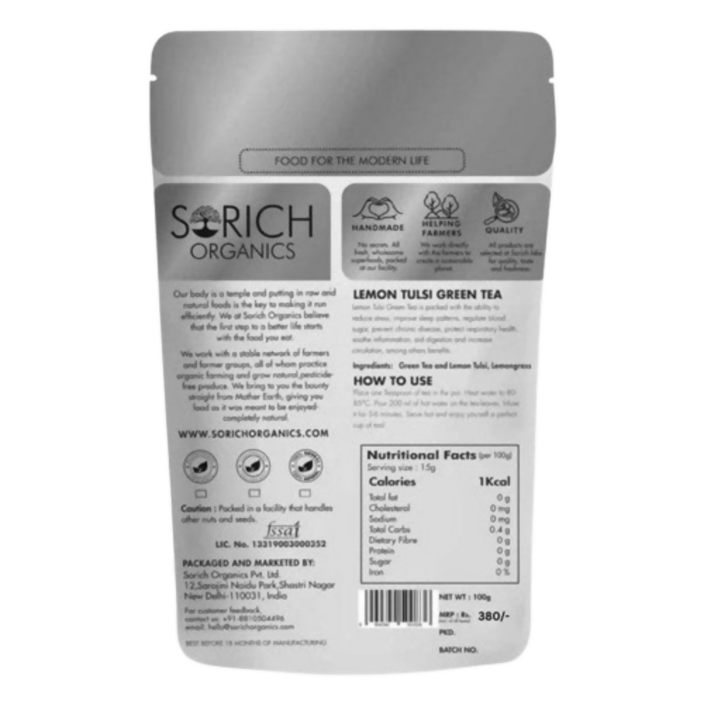 Sorich Organics Lemon Tulsi Green Tea