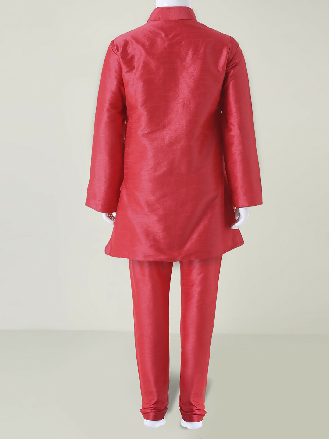 Joban Fashion Kids Island Sequence work Nehru Jacket Full Sleeves Kurta, Pajama Set - Tomato Red