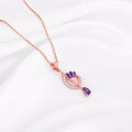 Rose Gold Flowing Crocus Pendant with Link Chain
