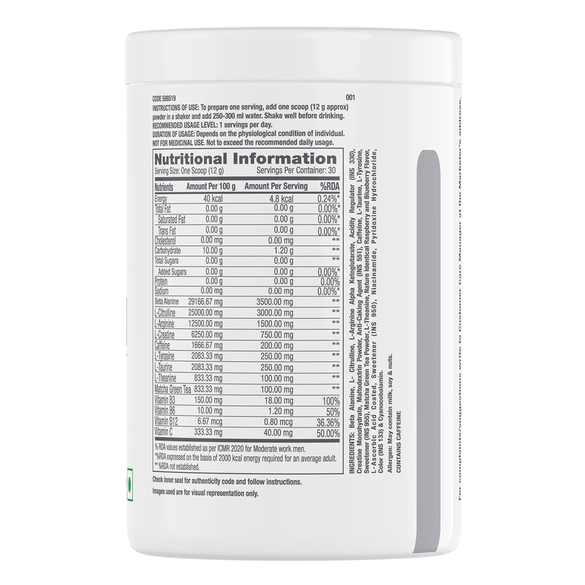 GNC Pro Performance Pre Workout - 360 gms