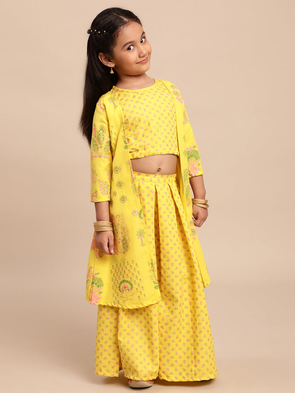 Ahalyaa Yellow Viscose Rayon Straight Kurta Sets