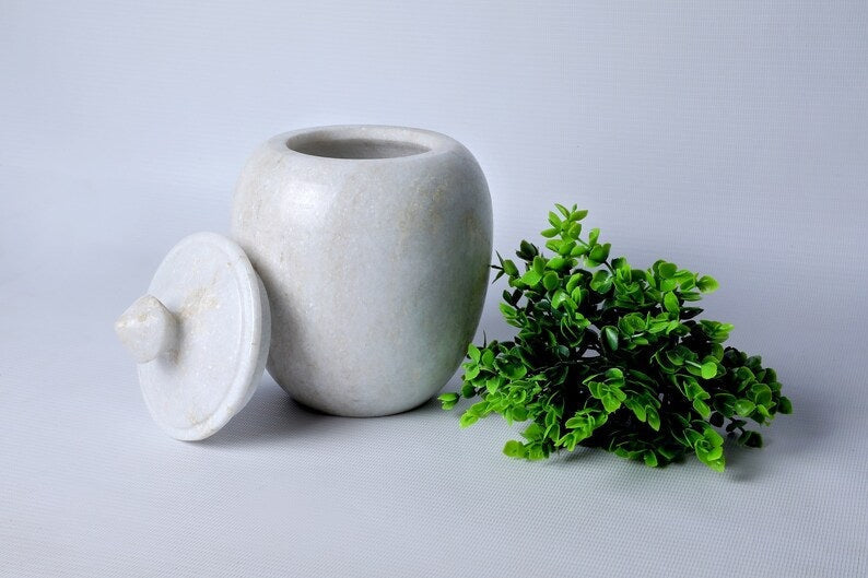 Marble Storage Jar With a Lid