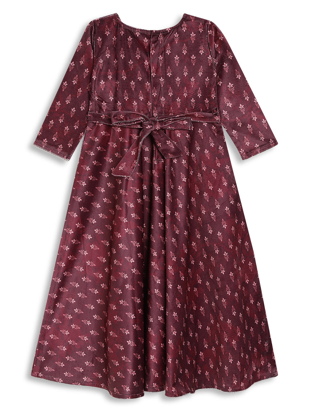 Ahalyaa Girls Printed A Line Maxi Ethnic Dresses