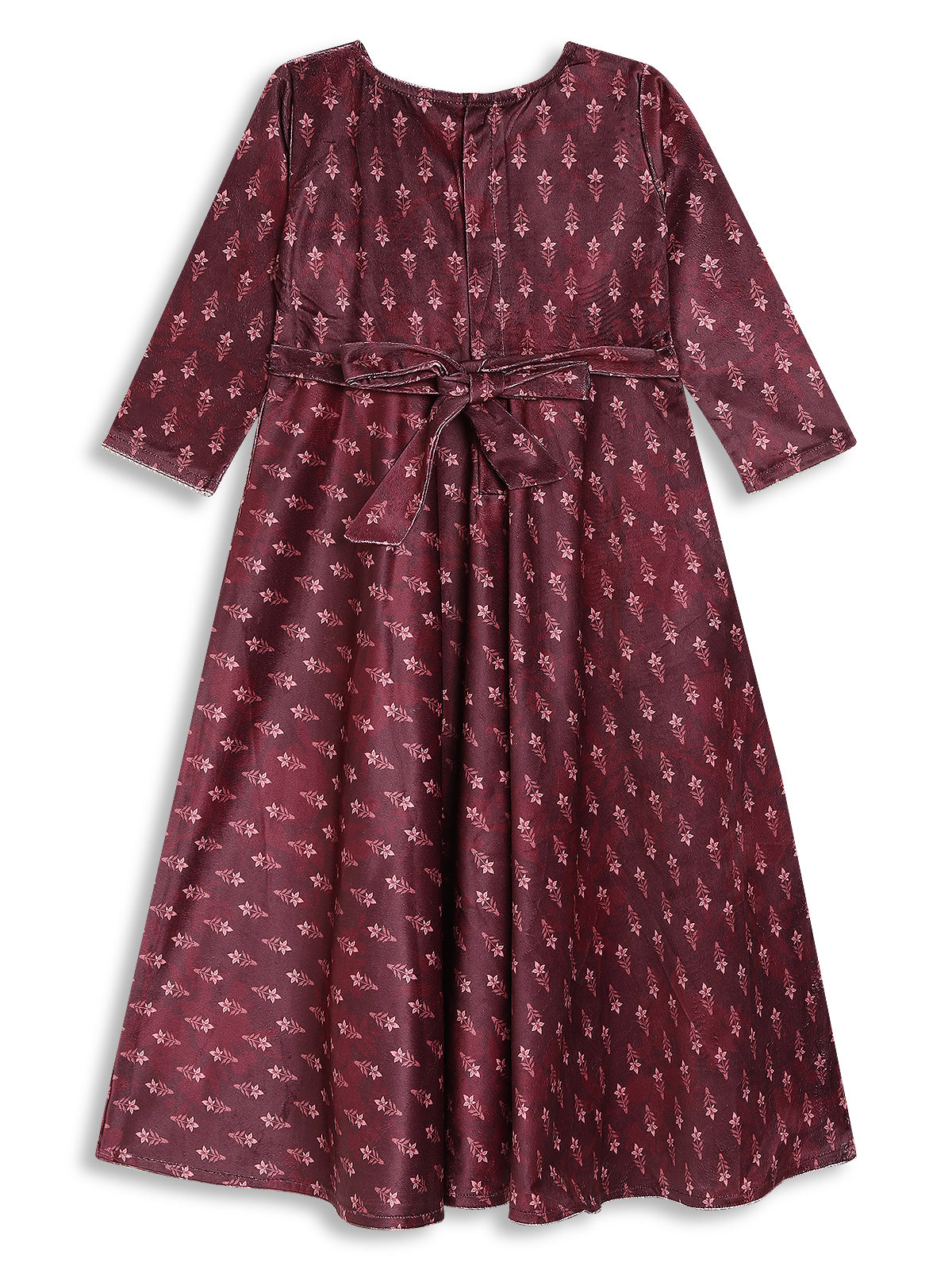 Ahalyaa Girls Printed A Line Maxi Ethnic Dresses