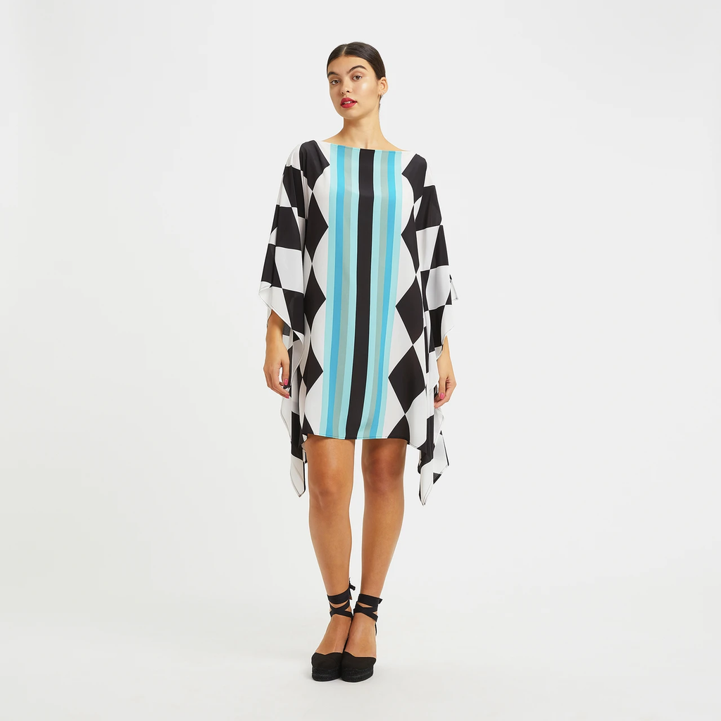 Women's Soft Silk Crepe Kaftan, Short Caftan