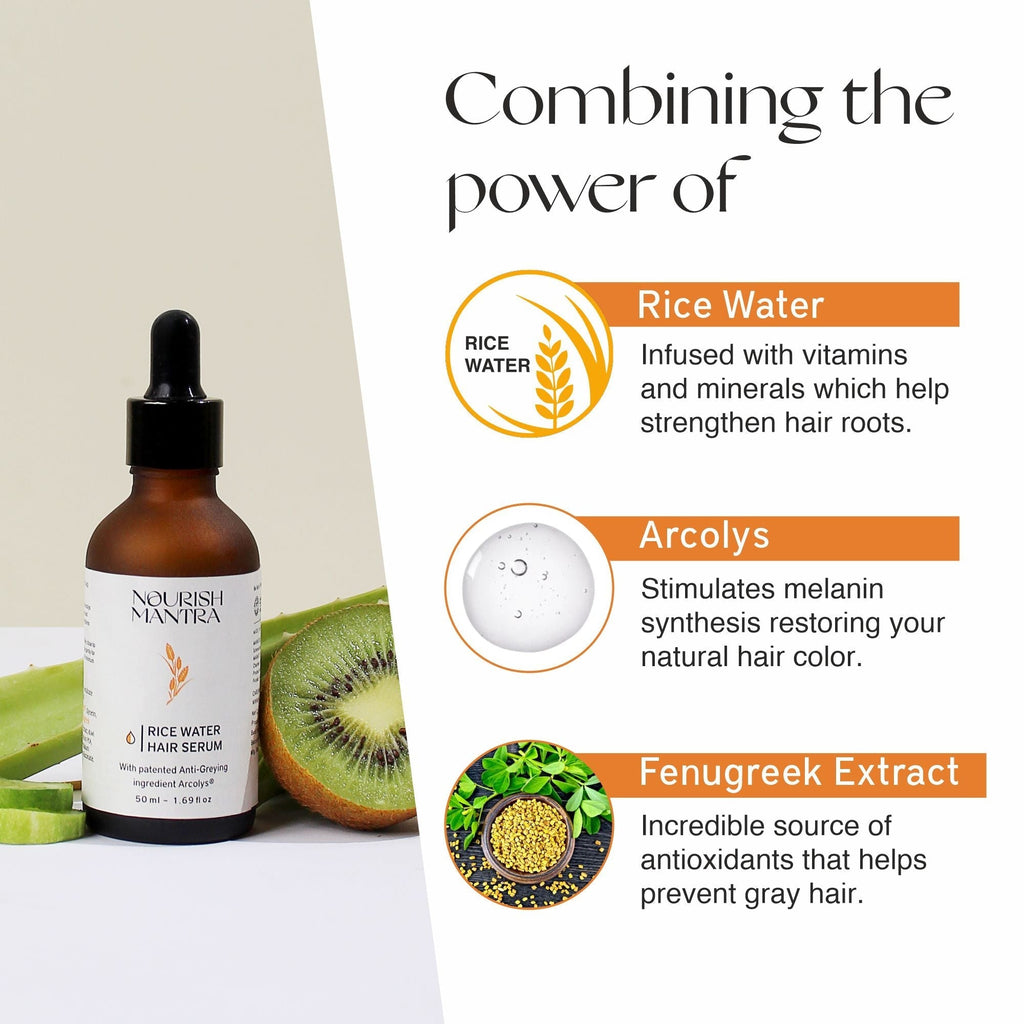 Nourish Mantra Anti-Greying Rice Water Hair Serum - 50 ml (Pack of 2)