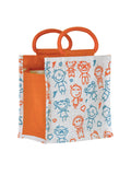 Jute Cottage Children Print Lunch Zipper 100% Genuine Jute