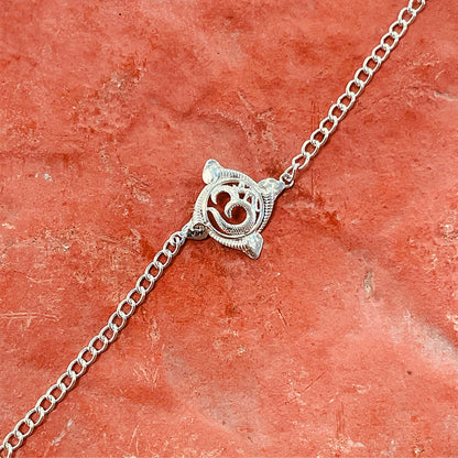trueBrowns 925 Sterling Silver Textured Om Silver Chain Rakhi