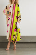 Printed Women's French Moss Long Kaftan