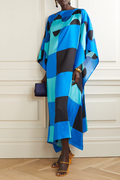 Digital Printed Caftan, Soft Silk Crepe Kaftan For Women's