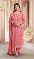 Chinon Silk With Sequence Embroidery Stitched Work Top Bottom Dupatta
